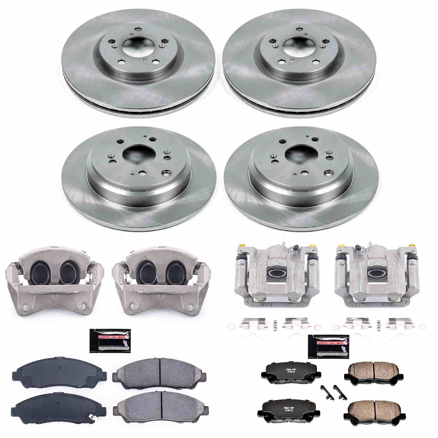 PowerStop Power Stop 12-15 Honda Pilot Autospecialty Kit w/ Calipers - Front and Rear KCOE6084