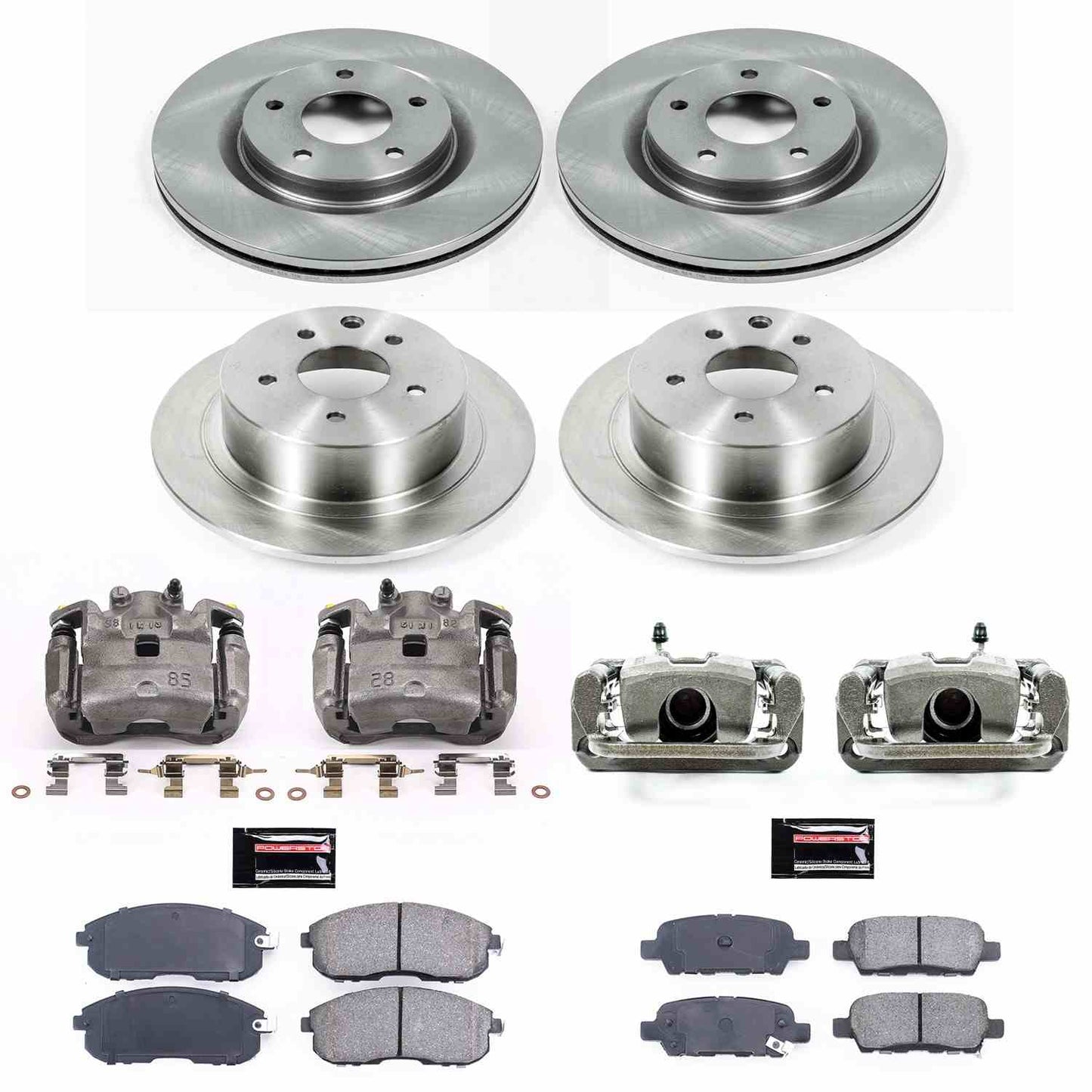 PowerStop Power Stop 11-17 Nissan Juke Autospecialty Kit w/ Calipers - Front and Rear KCOE6095