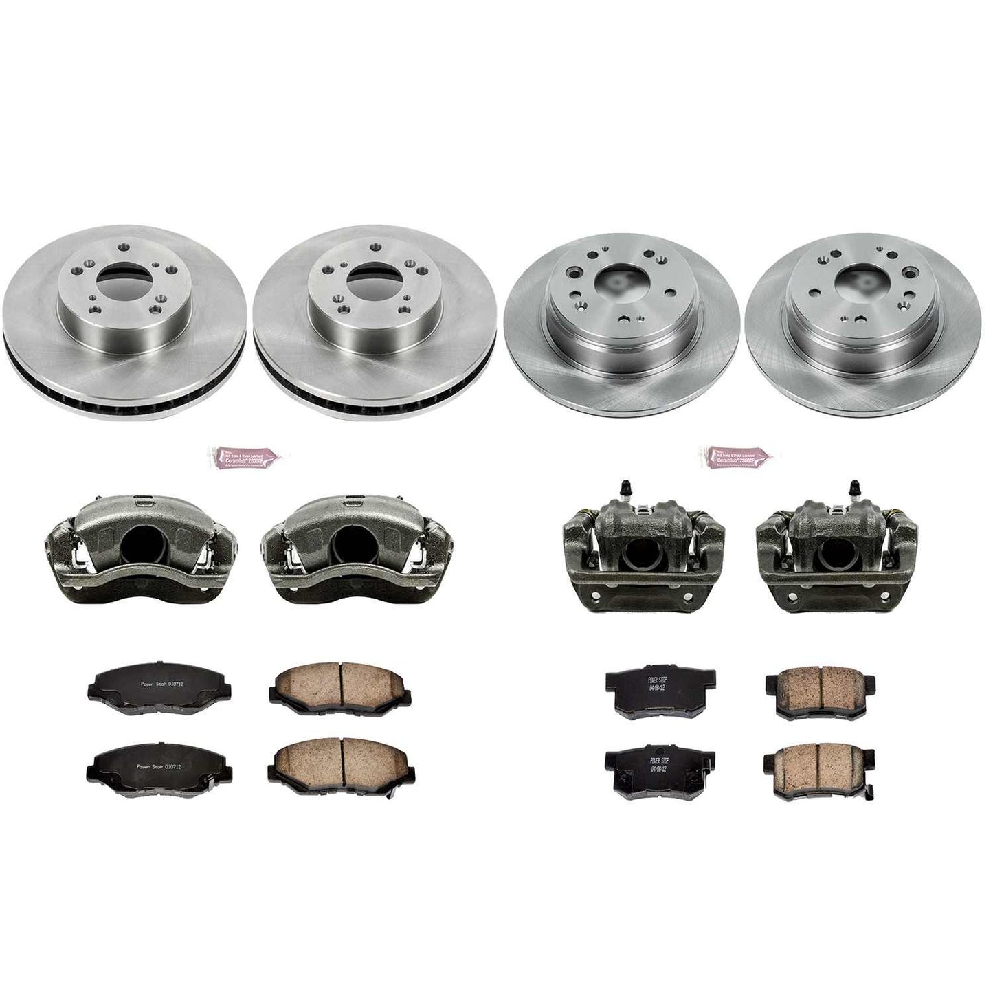 PowerStop Power Stop 02-04 Honda CR-V Autospecialty Kit w/ Calipers - Front and Rear KCOE6171