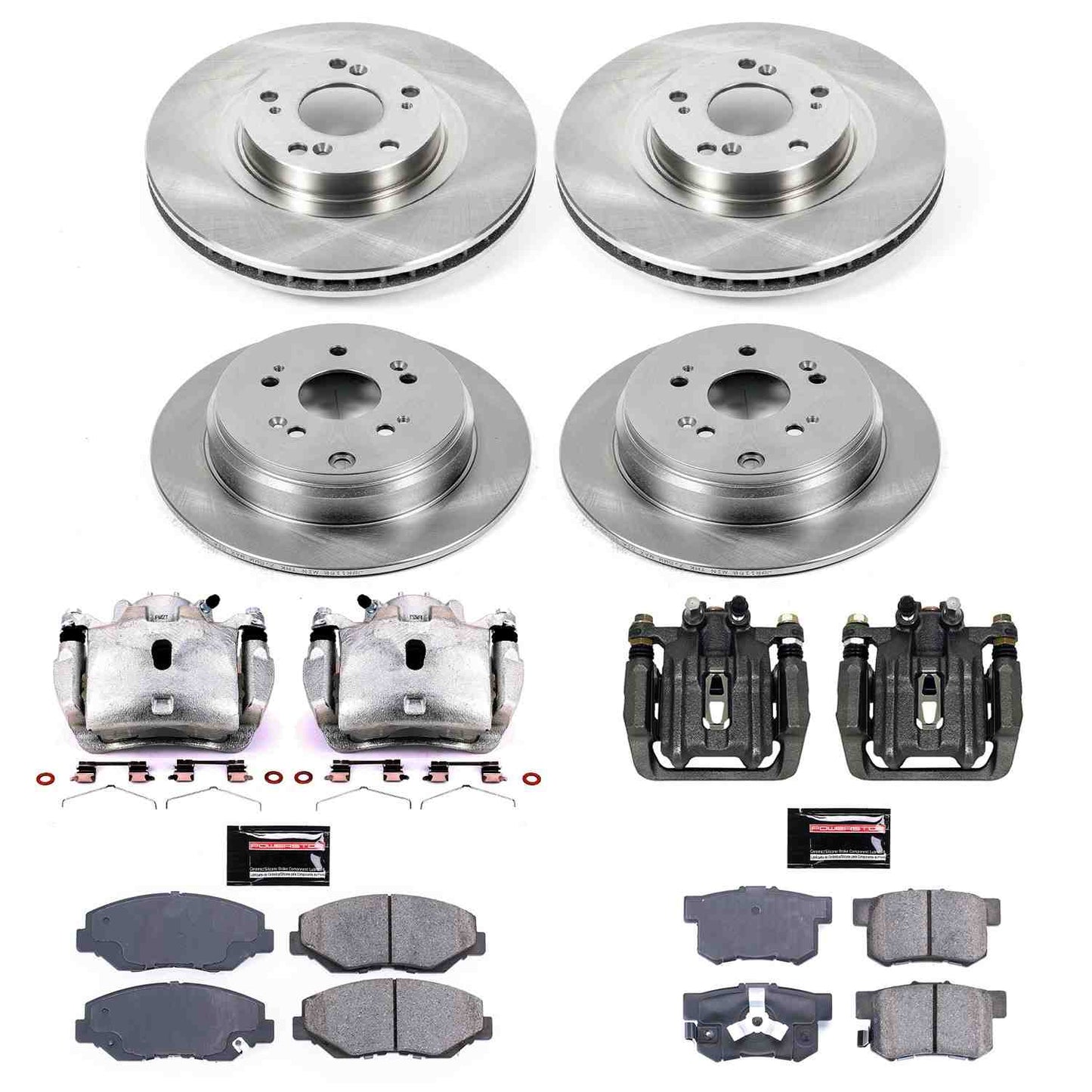 PowerStop Power Stop 05-06 Honda CR-V Autospecialty Kit w/ Calipers - Front and Rear KCOE6173