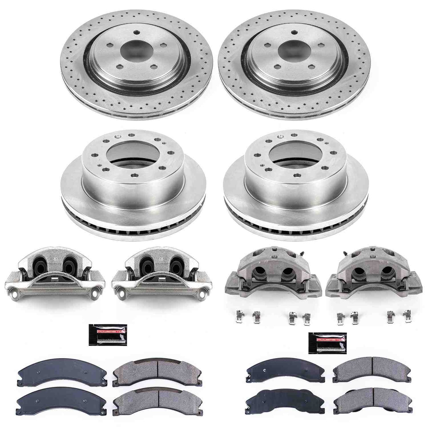 PowerStop Power Stop 12-14 Chevrolet Silverado 2500 HD Autospecialty Kit w/ Calipers - Front and Rear KCOE6259