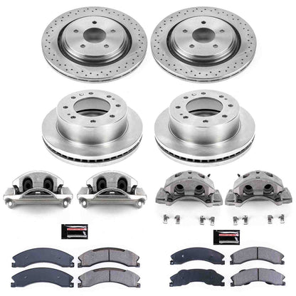 PowerStop Power Stop 12-14 Chevrolet Silverado 2500 HD Autospecialty Kit w/ Calipers - Front and Rear KCOE6259