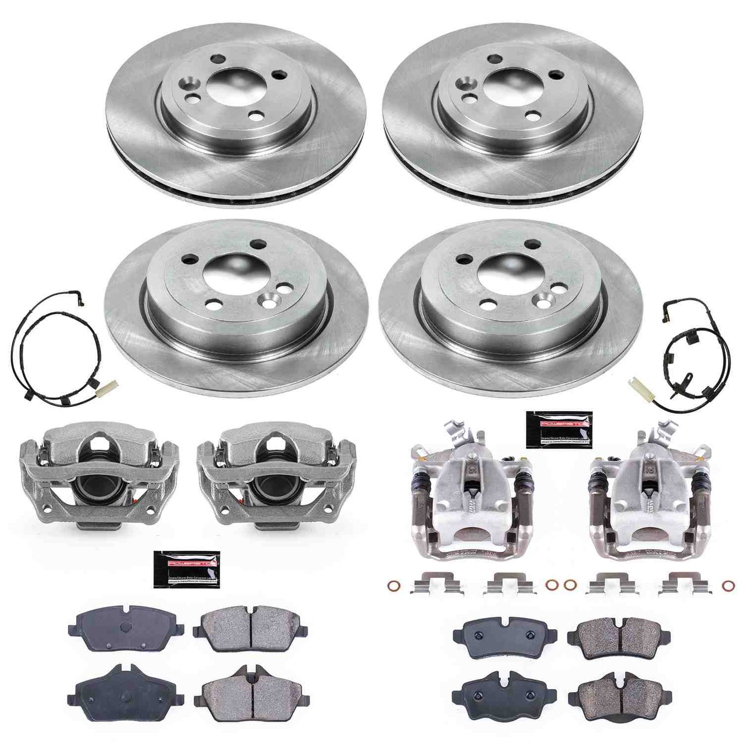PowerStop Power Stop 07-10 Mini Cooper Autospecialty Kit w/ Calipers - Front and Rear KCOE6298