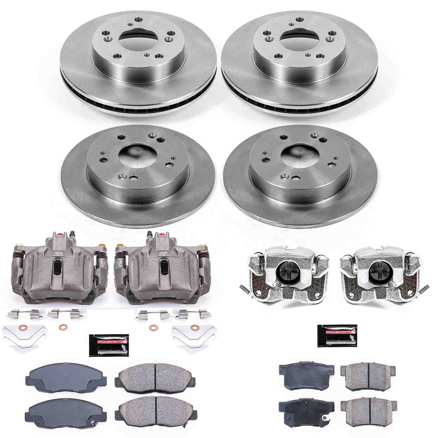 PowerStop Power Stop 2012 Honda Civic Autospecialty Kit w/ Calipers - Front and Rear KCOE6320