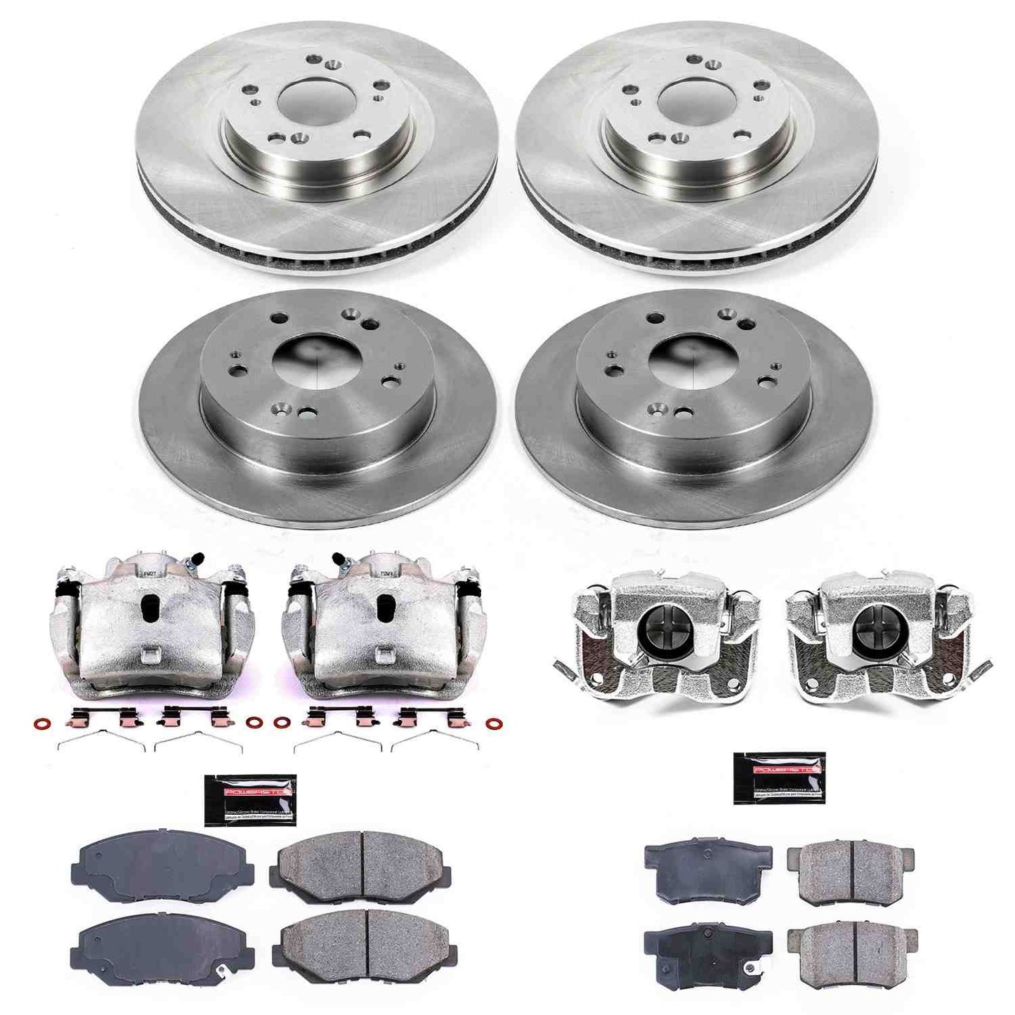 PowerStop Power Stop 13-15 Acura ILX Autospecialty Kit w/ Calipers - Front and Rear KCOE6327