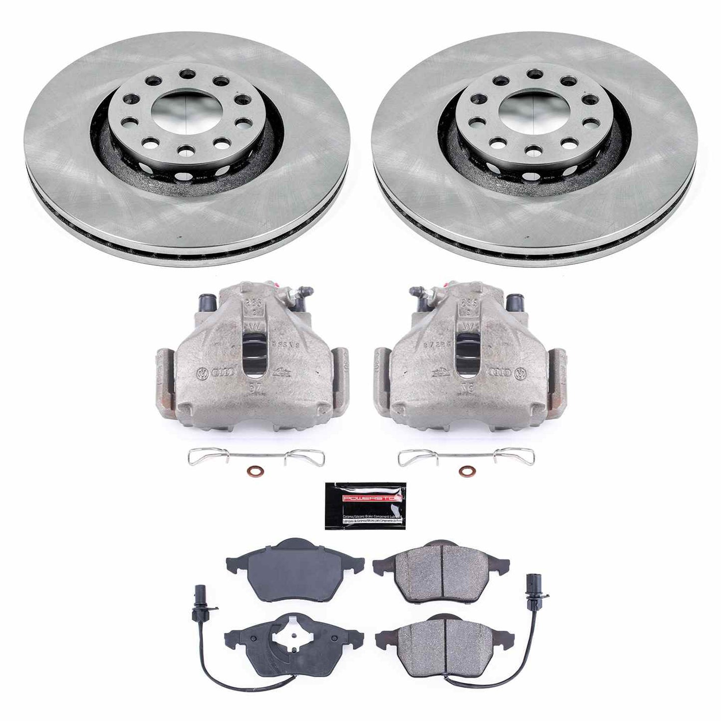 PowerStop Power Stop 02-05 Audi A4 Front Autospecialty Brake Kit w/Calipers KCOE636