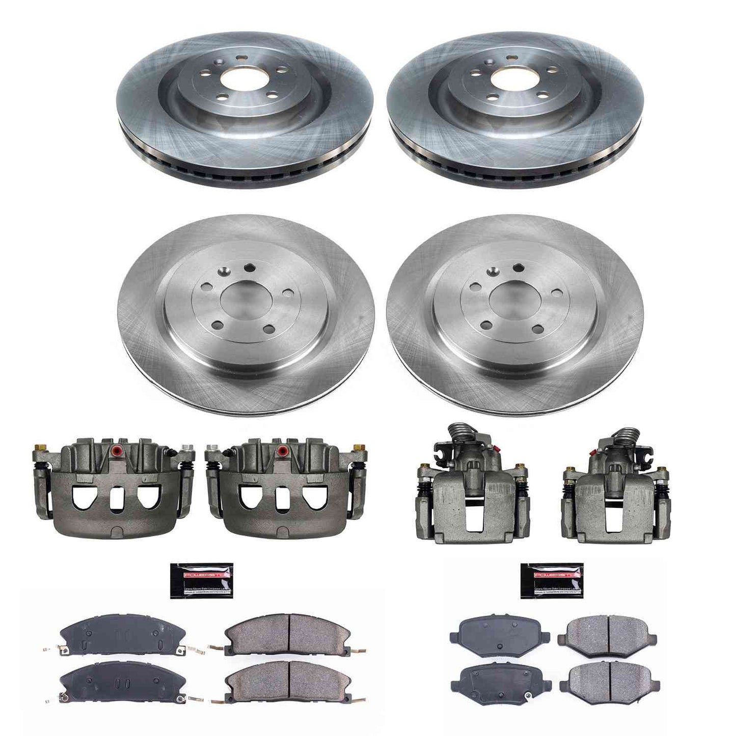 PowerStop Power Stop 13-19 Ford Explorer Autospecialty Kit w/ Calipers - Front and Rear KCOE6375