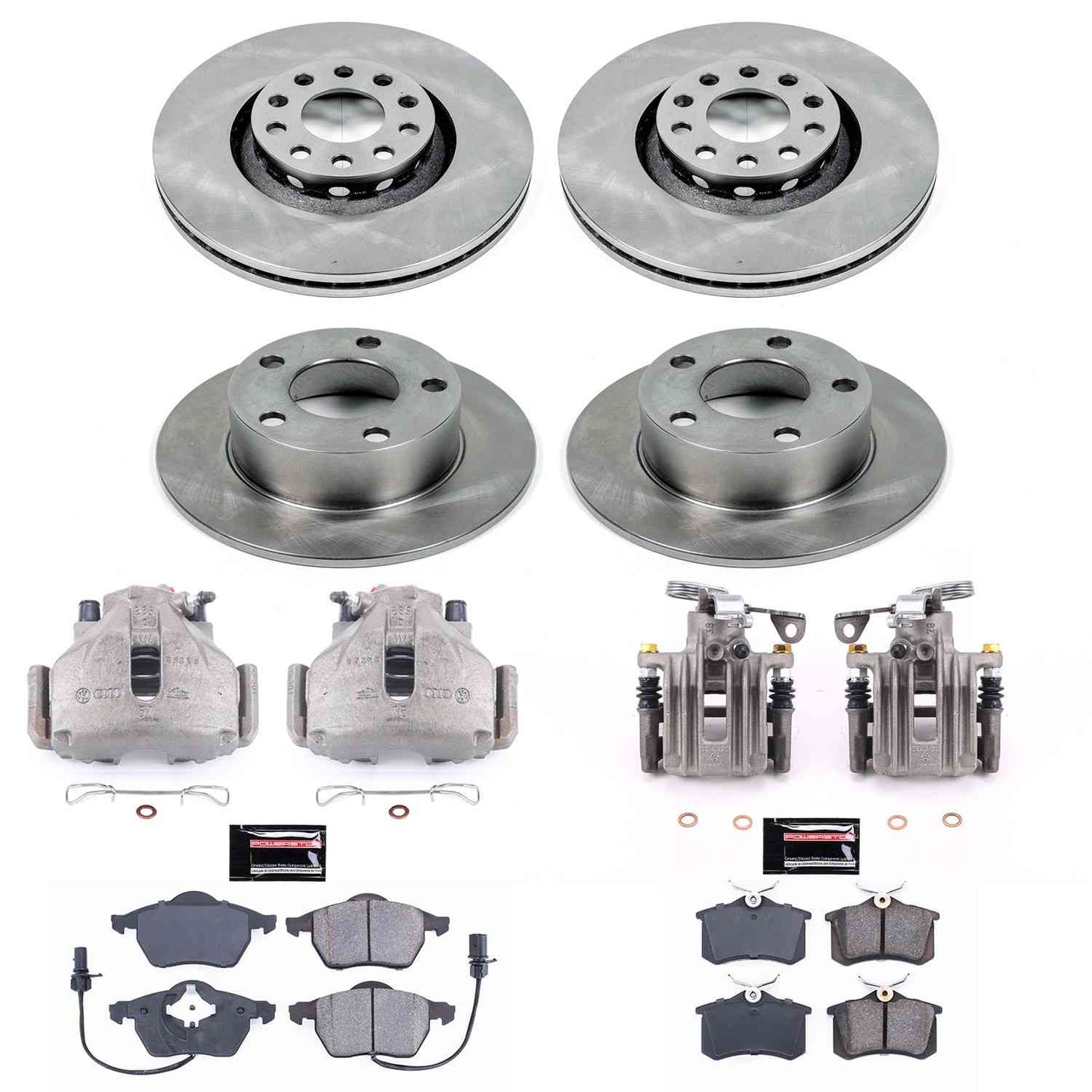 PowerStop Power Stop 98-04 Audi A6 Autospecialty Kit w/ Calipers - Front and Rear KCOE637