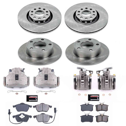 PowerStop Power Stop 98-04 Audi A6 Autospecialty Kit w/ Calipers - Front and Rear KCOE637