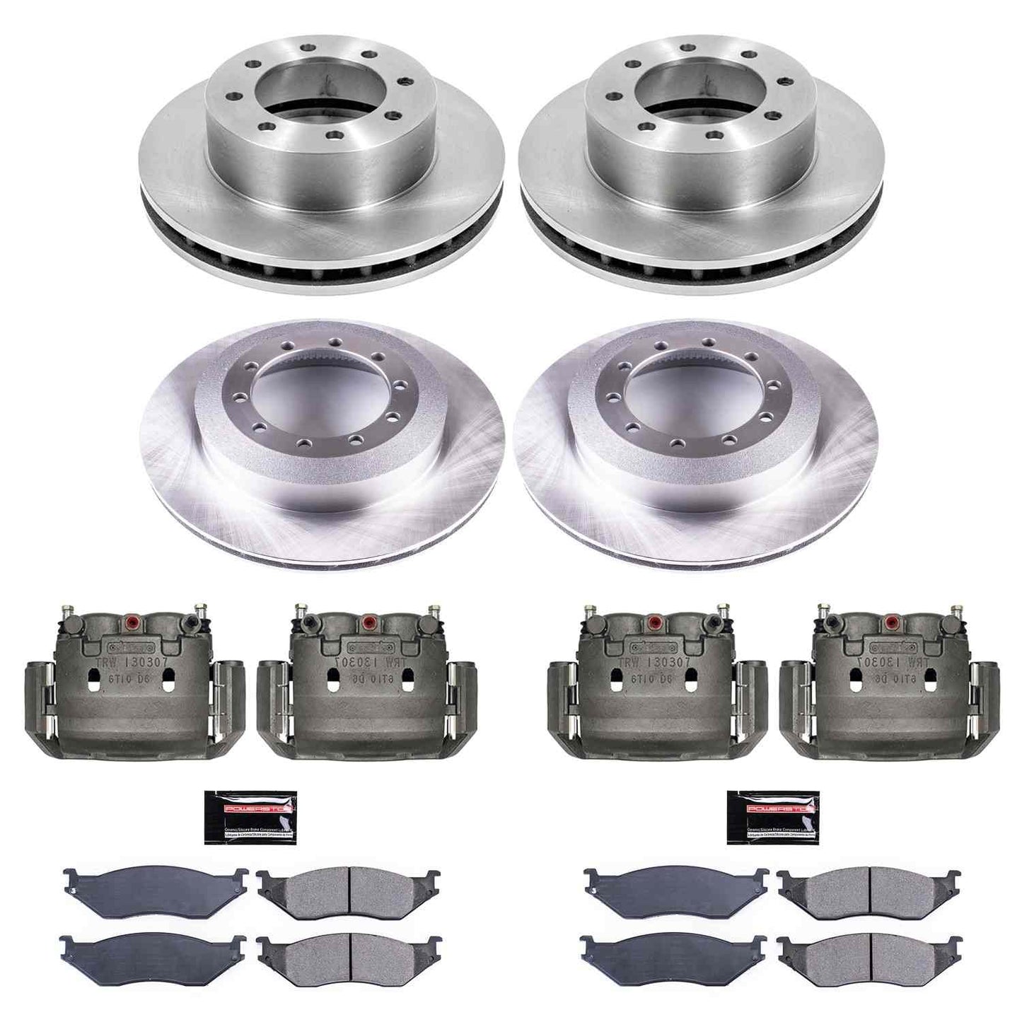 PowerStop Power Stop 02-04 Ford F-450 Super Duty Autospecialty Kit w/ Calipers - Front and Rear KCOE6408
