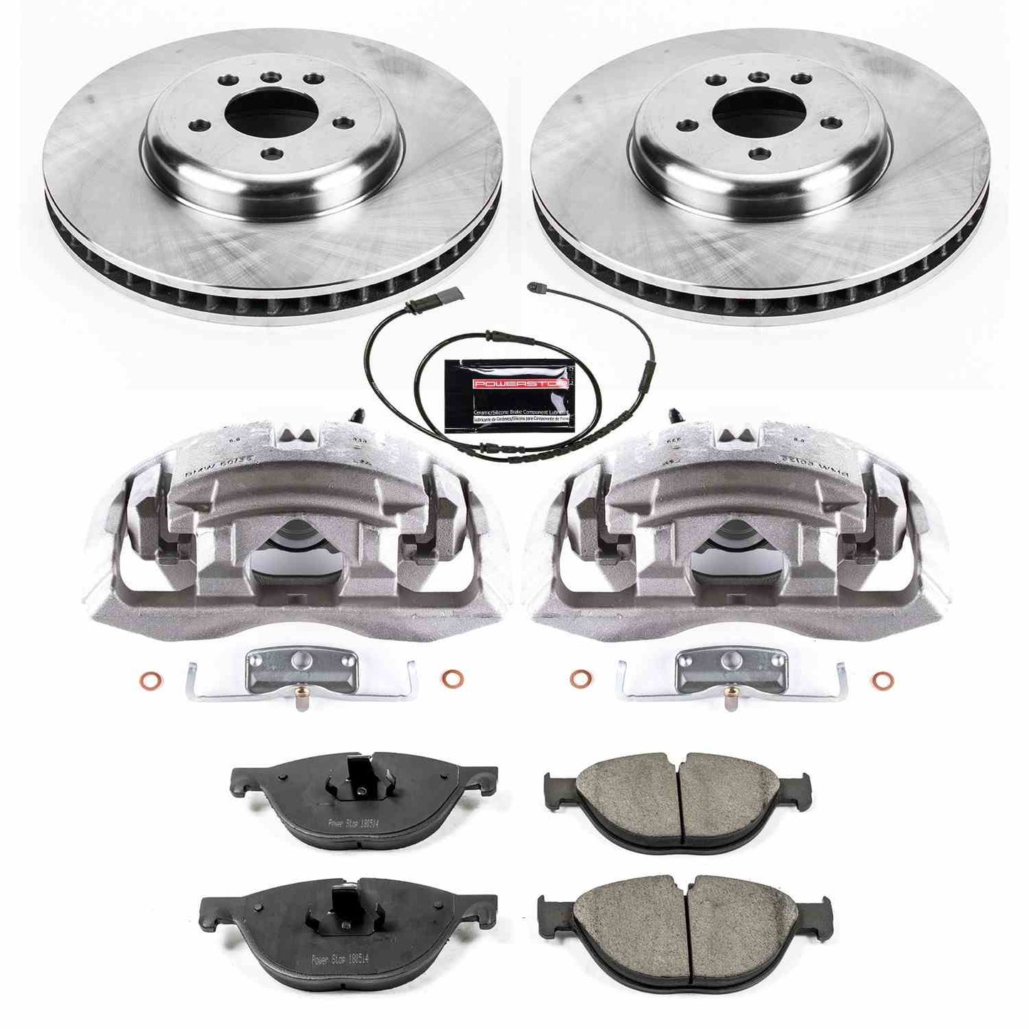 PowerStop Power Stop 10-15 BMW 550i GT Front Autospecialty Brake Kit w/Calipers KCOE6414