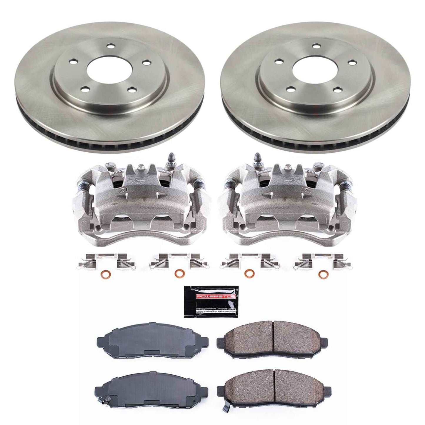 PowerStop Power Stop 15-17 Chevrolet City Express Front Autospecialty Brake Kit w/Calipers KCOE6492