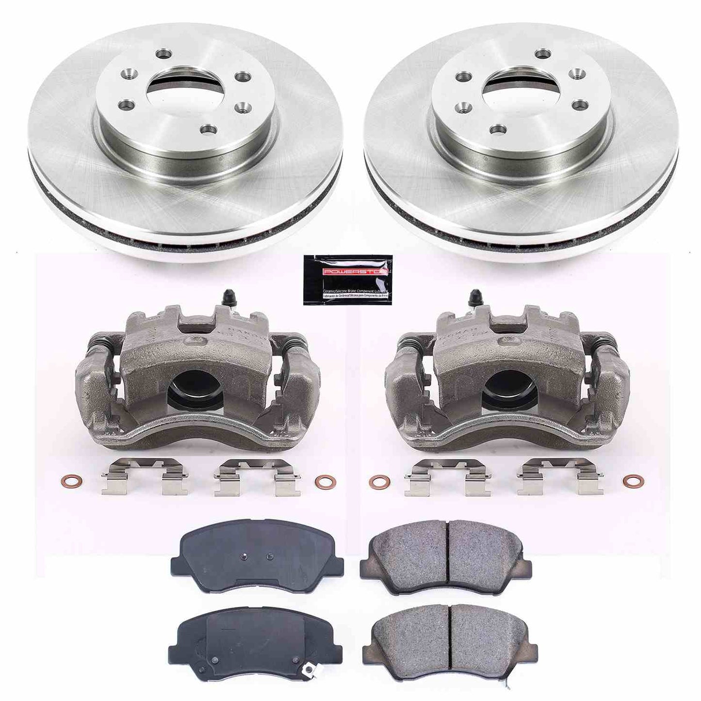 PowerStop Power Stop 12-18 Hyundai Accent Front Autospecialty Brake Kit w/Calipers KCOE6508