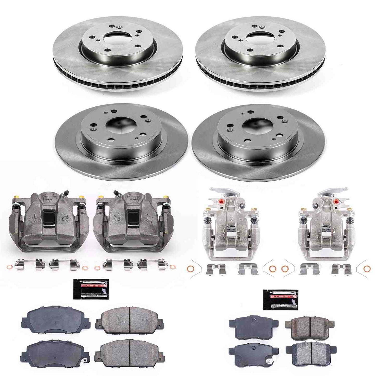 PowerStop Power Stop 13-17 Honda Accord Autospecialty Kit w/ Calipers - Front and Rear KCOE6516