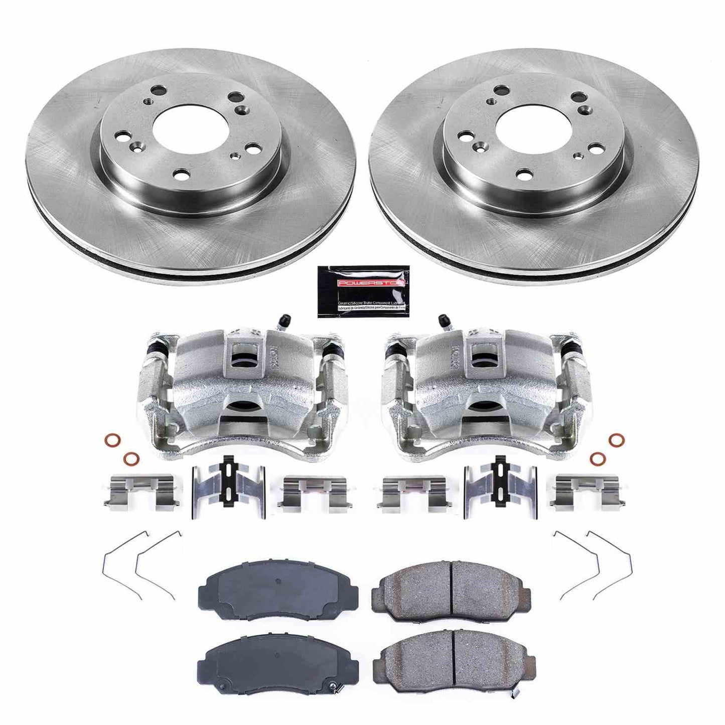 PowerStop Power Stop 12-15 Honda Civic Front Autospecialty Brake Kit w/Calipers KCOE6766