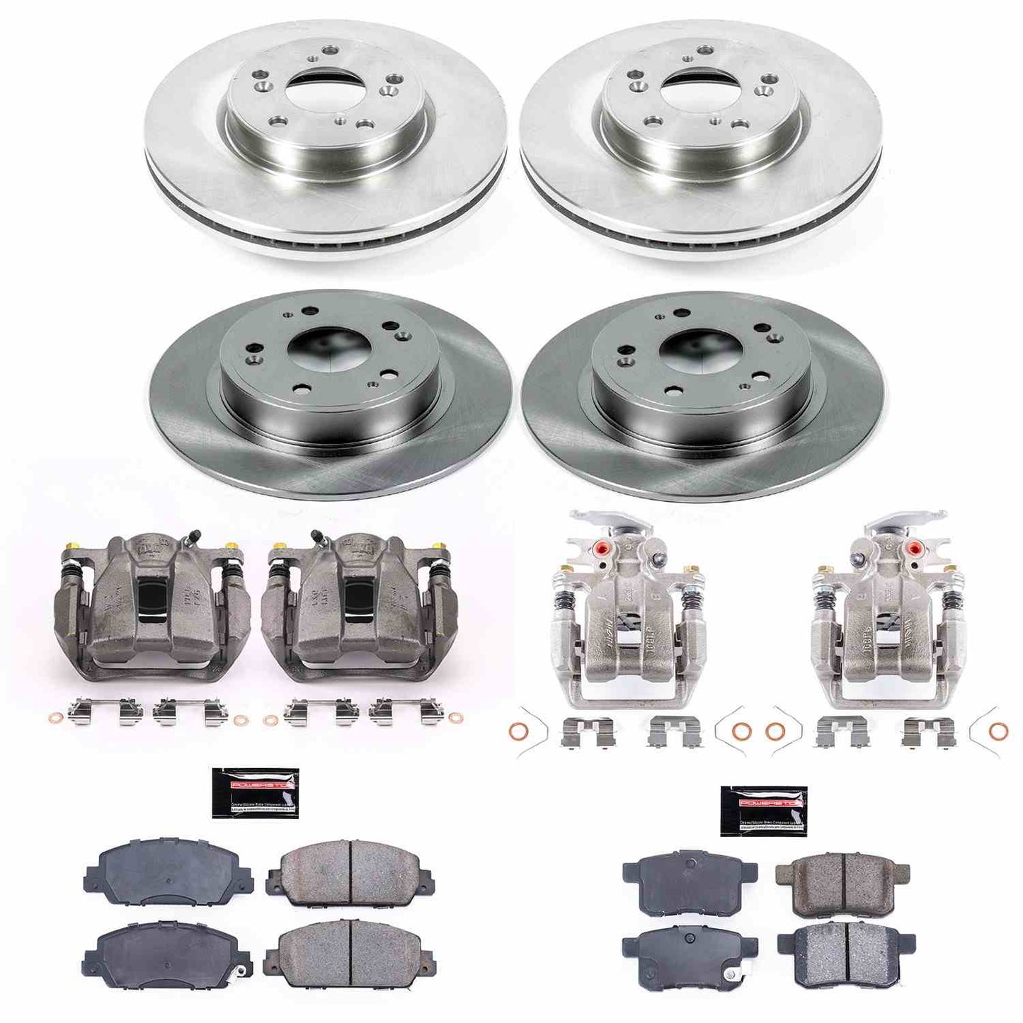PowerStop Power Stop 13-17 Honda Accord Autospecialty Kit w/ Calipers - Front and Rear KCOE6778