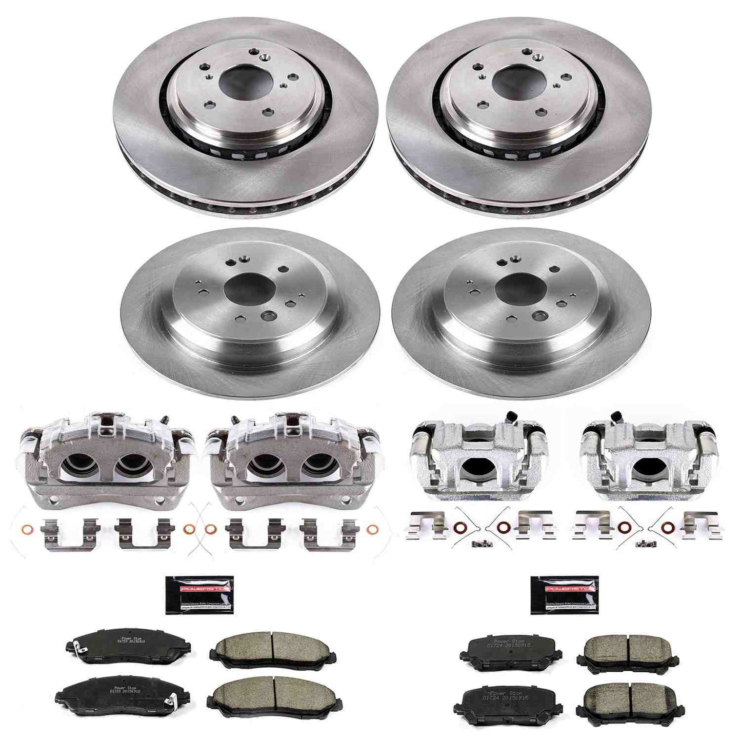 PowerStop Power Stop 14-16 Acura MDX Autospecialty Kit w/ Calipers - Front and Rear KCOE6956