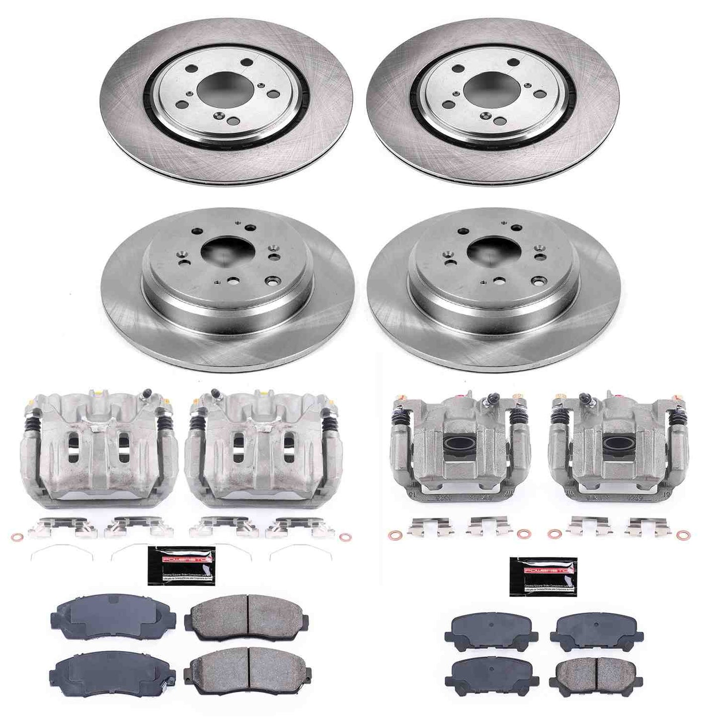 PowerStop Power Stop 15-17 Honda Odyssey Autospecialty Kit w/ Calipers - Front and Rear KCOE6958