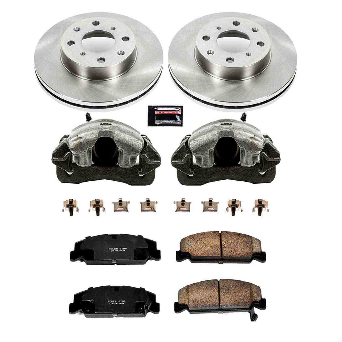 PowerStop Power Stop 90-00 Honda Civic Front Autospecialty Brake Kit w/Calipers KCOE699