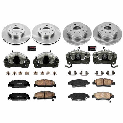 PowerStop Power Stop 92-95 Honda Civic Autospecialty Kit w/ Calipers - Front and Rear KCOE700