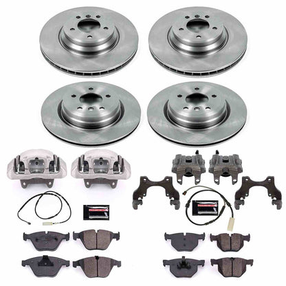 PowerStop Power Stop 13-15 BMW X1 Autospecialty Kit w/ Calipers - Front and Rear KCOE7021
