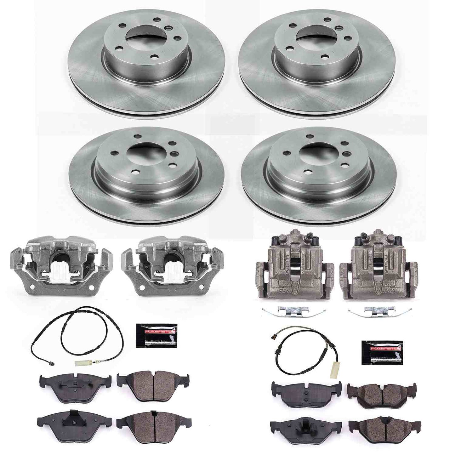 PowerStop Power Stop 13-15 BMW X1 Autospecialty Kit w/ Calipers - Front and Rear KCOE7024