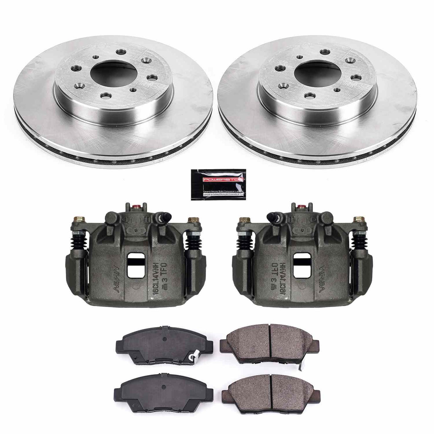 PowerStop Power Stop 15-19 Honda Fit Front Autospecialty Brake Kit w/Calipers KCOE7032A