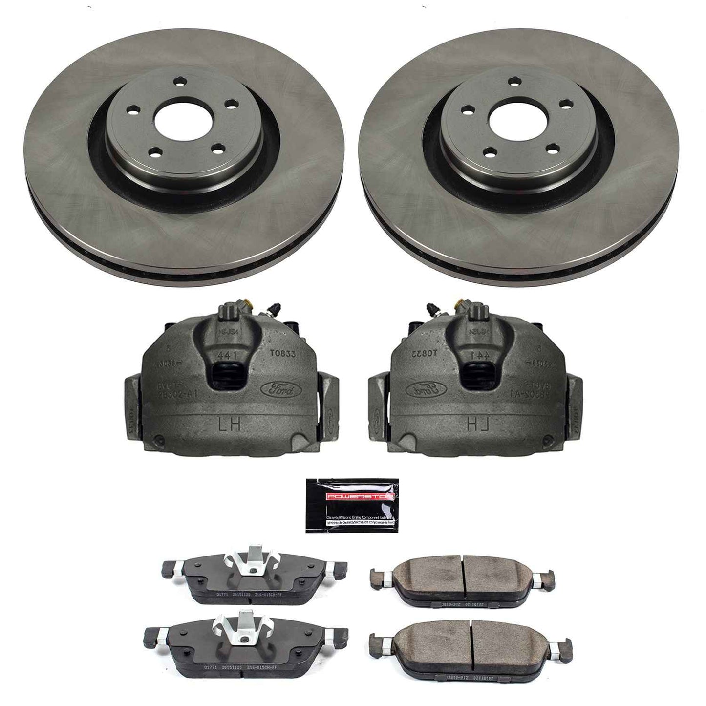 PowerStop Power Stop 15-18 Ford Focus Front Autospecialty Brake Kit w/Calipers KCOE7147