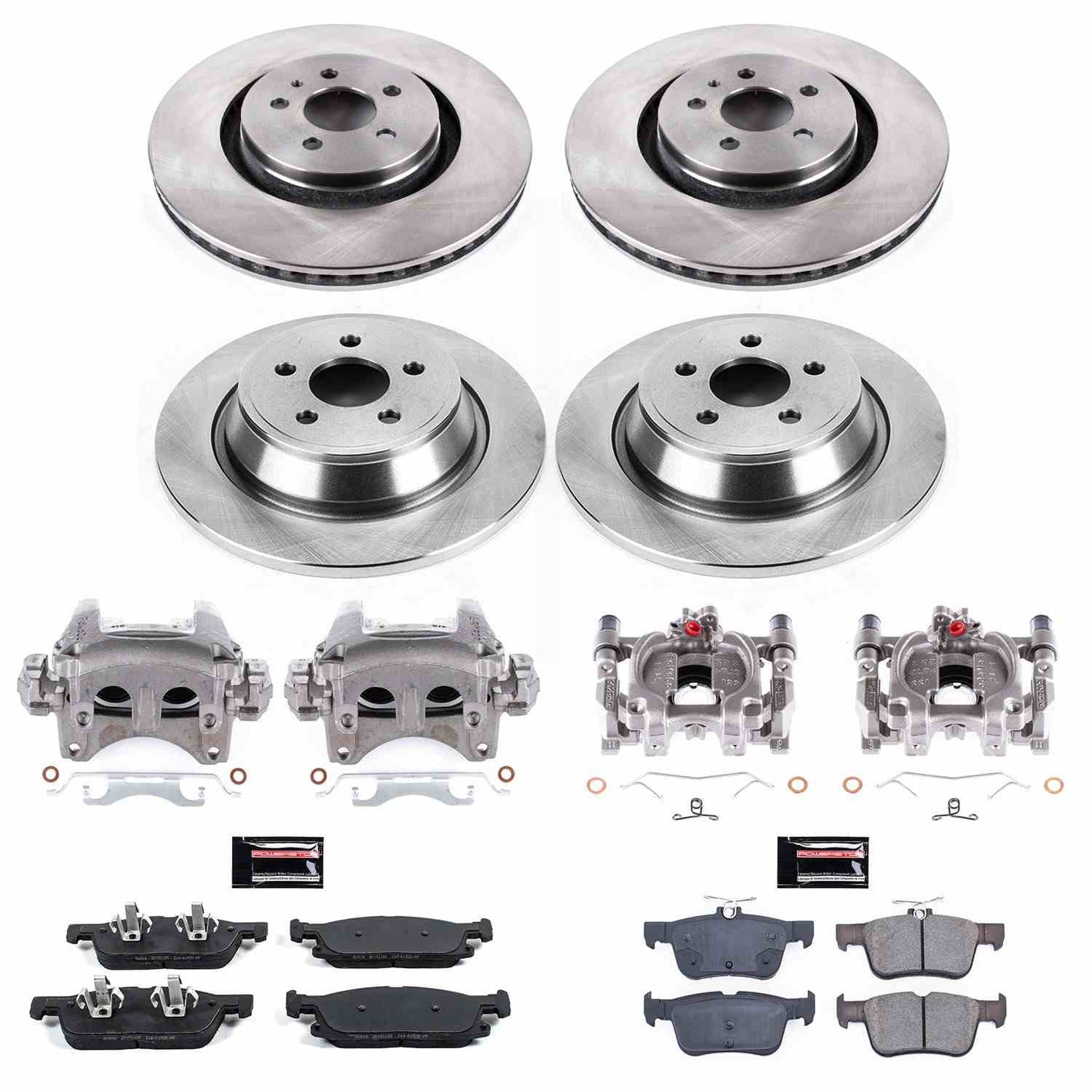 PowerStop Power Stop 15-19 Ford Edge Autospecialty Kit w/ Calipers - Front and Rear KCOE7231