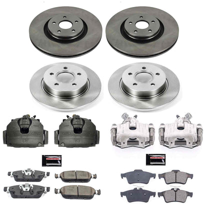PowerStop Power Stop 15-18 Ford Focus Autospecialty Kit w/ Calipers - Front and Rear KCOE7233