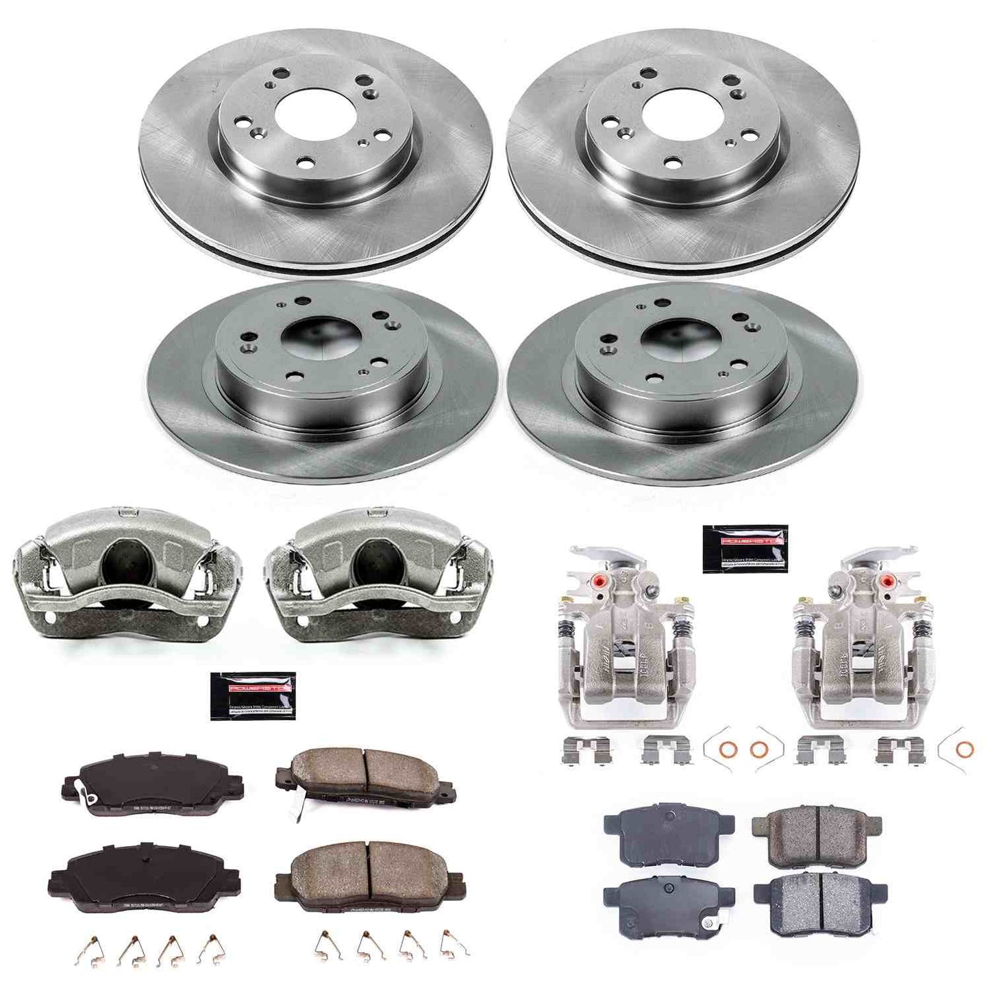 PowerStop Power Stop 16-17 Honda Accord Autospecialty Kit w/ Calipers - Front and Rear KCOE7346