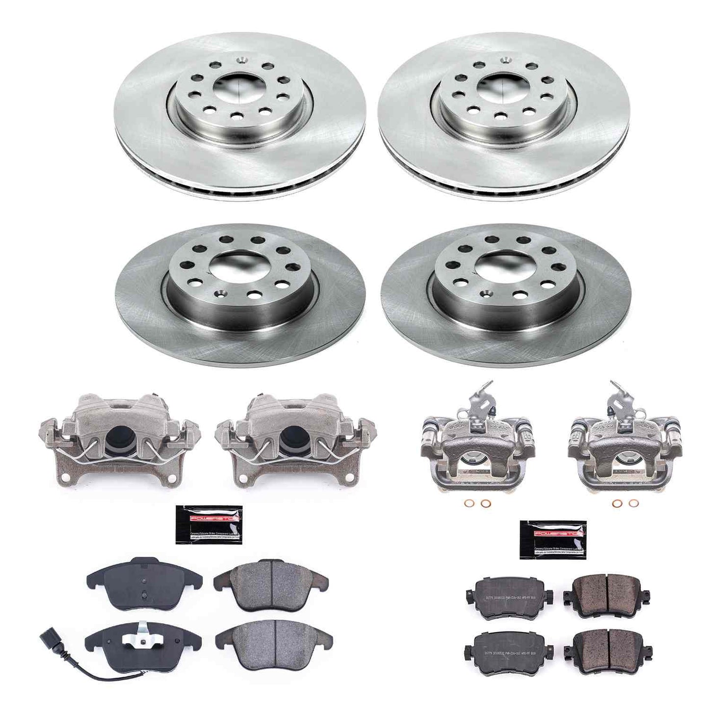 PowerStop Power Stop 18-15 Volkswagen Passat Autospecialty Kit w/ Calipers - Front and Rear KCOE7501