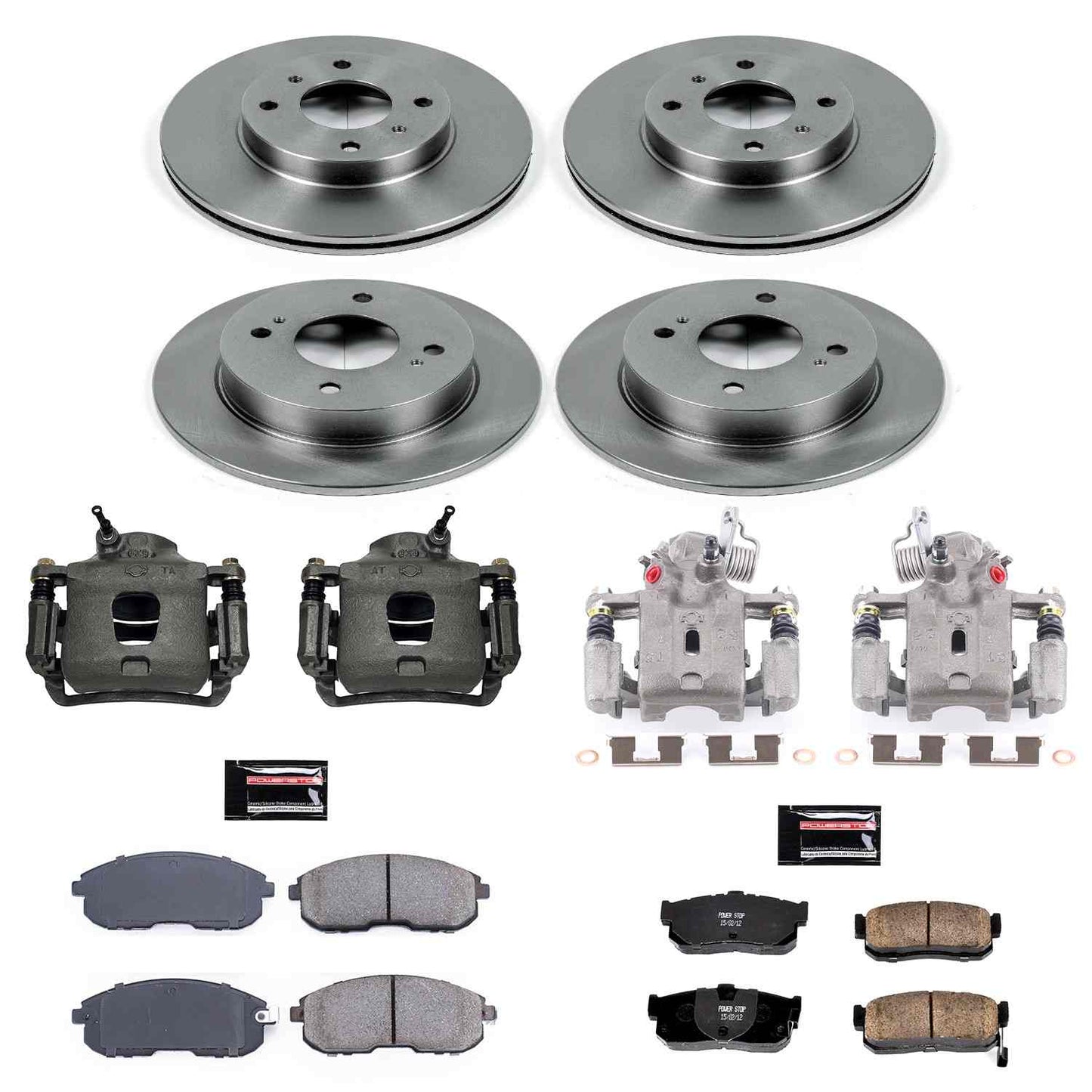 PowerStop Power Stop 99-01 Infiniti G20 Autospecialty Kit w/ Calipers - Front and Rear KCOE750