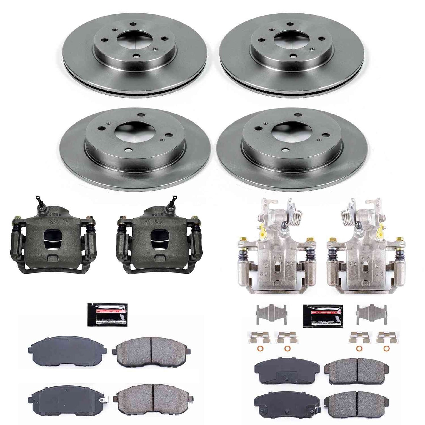 PowerStop Power Stop 02-06 Nissan Sentra Autospecialty Kit w/ Calipers - Front and Rear KCOE751A