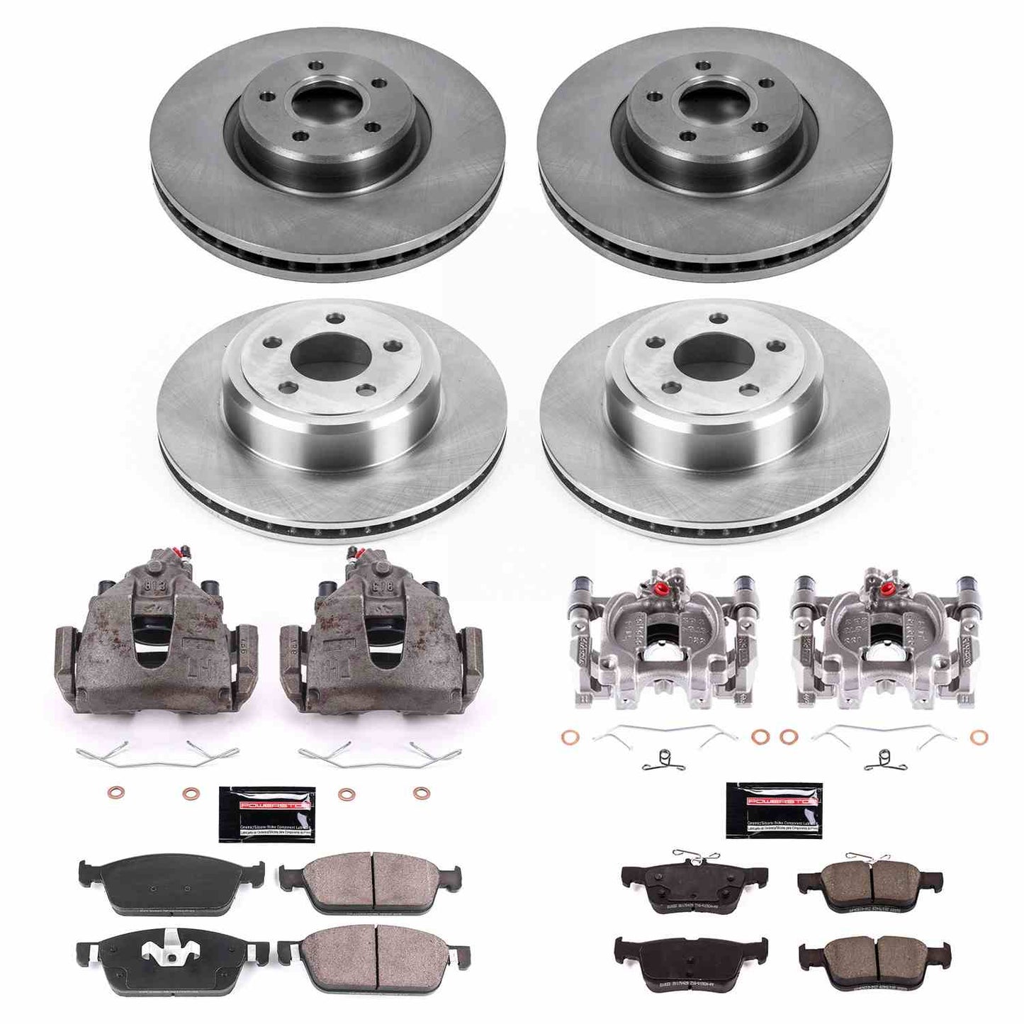 PowerStop Power Stop 17-18 Ford Escape Autospecialty Kit w/ Calipers - Front and Rear KCOE7569