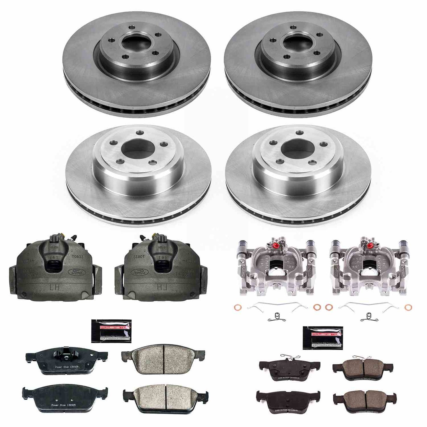 PowerStop Power Stop 17-19 Ford Escape Autospecialty Kit w/ Calipers - Front and Rear KCOE7570