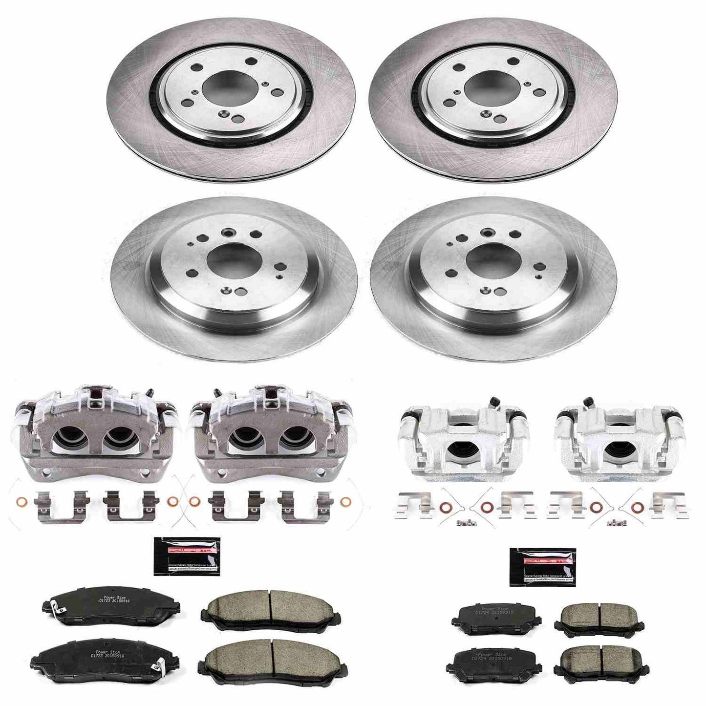 PowerStop Power Stop 16-19 Honda Pilot Autospecialty Kit w/ Calipers - Front and Rear KCOE7576