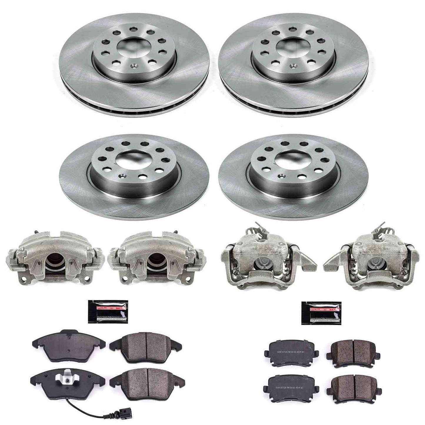 PowerStop Power Stop 2010 Volkswagen Golf Autospecialty Kit w/ Calipers - Front and Rear KCOE7837