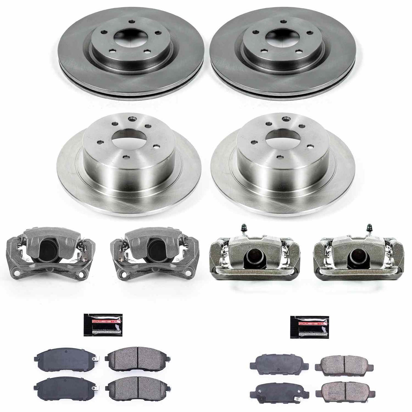 PowerStop Power Stop 07-10 Nissan Altima Autospecialty Kit w/ Calipers - Front and Rear KCOE7865