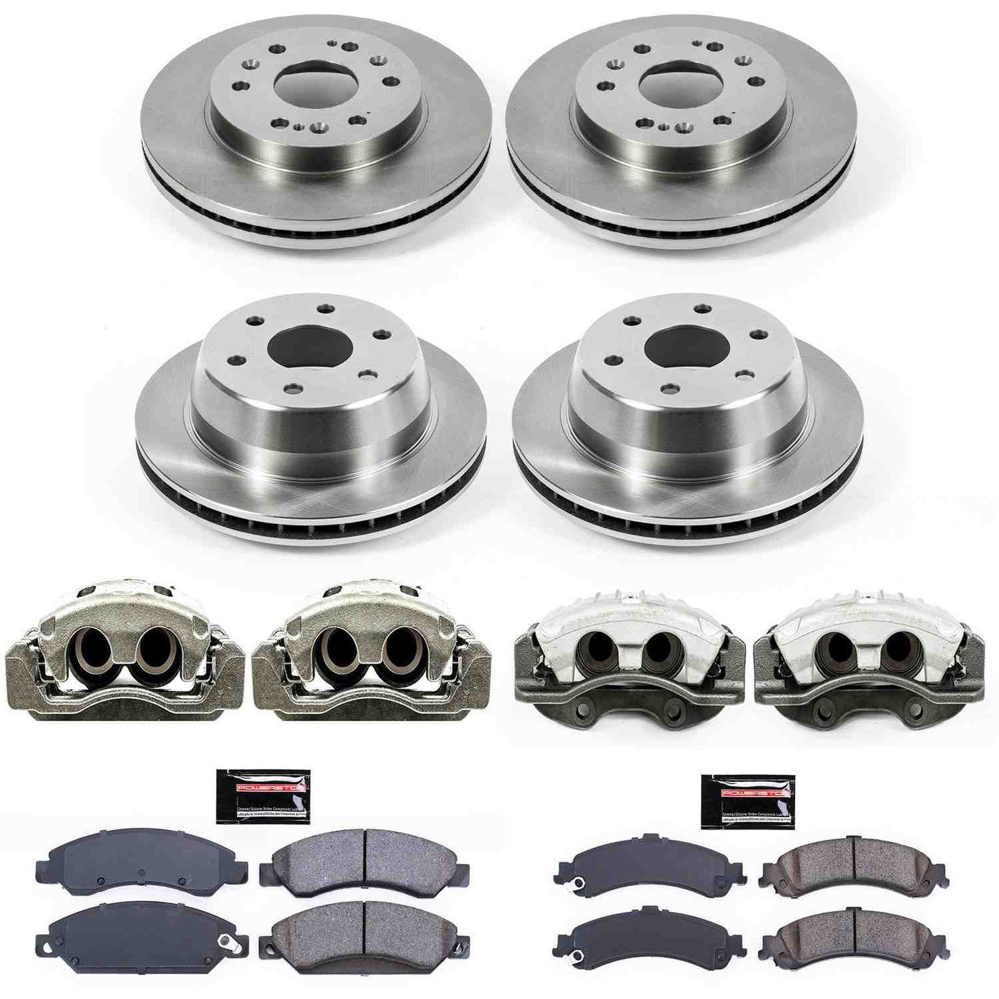 PowerStop Power Stop 05-06 GMC Sierra 1500 Autospecialty Kit w/ Calipers - Front and Rear KCOE8071