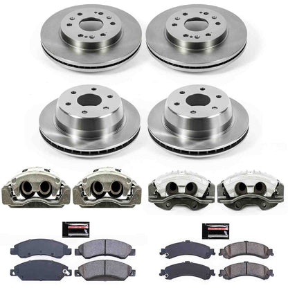 PowerStop Power Stop 05-06 GMC Sierra 1500 Autospecialty Kit w/ Calipers - Front and Rear KCOE8071