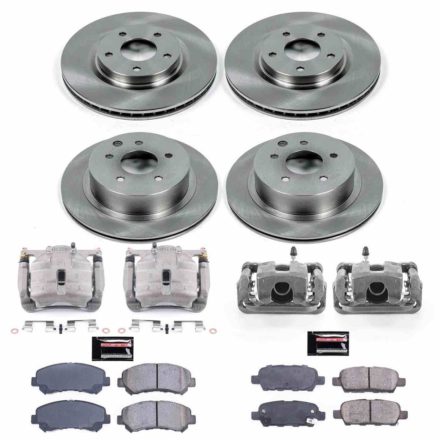 PowerStop Power Stop 08-14 Nissan Rogue Autospecialty Kit w/ Calipers - Front and Rear KCOE8268
