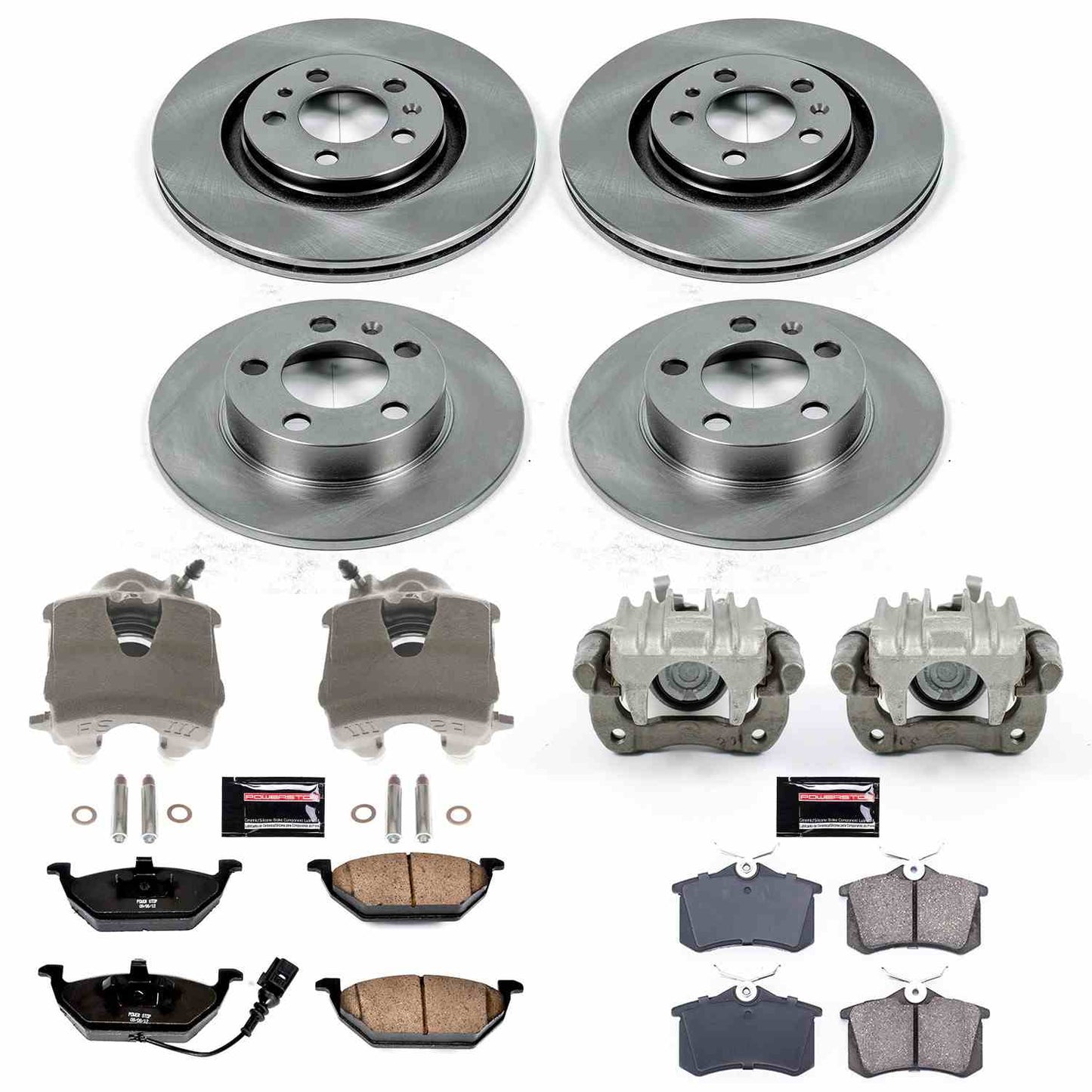 PowerStop Power Stop 01-05 Volkswagen Jetta Autospecialty Kit w/ Calipers - Front and Rear KCOE840B