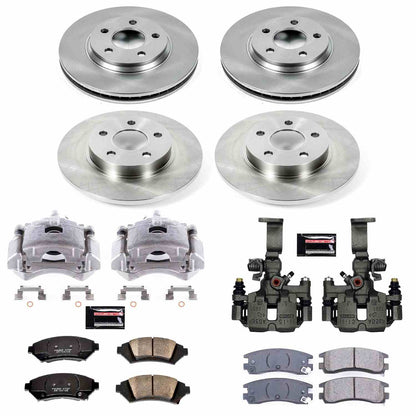 PowerStop Power Stop 2005 Cadillac DeVille Autospecialty Kit w/ Calipers - Front and Rear KCOE8438