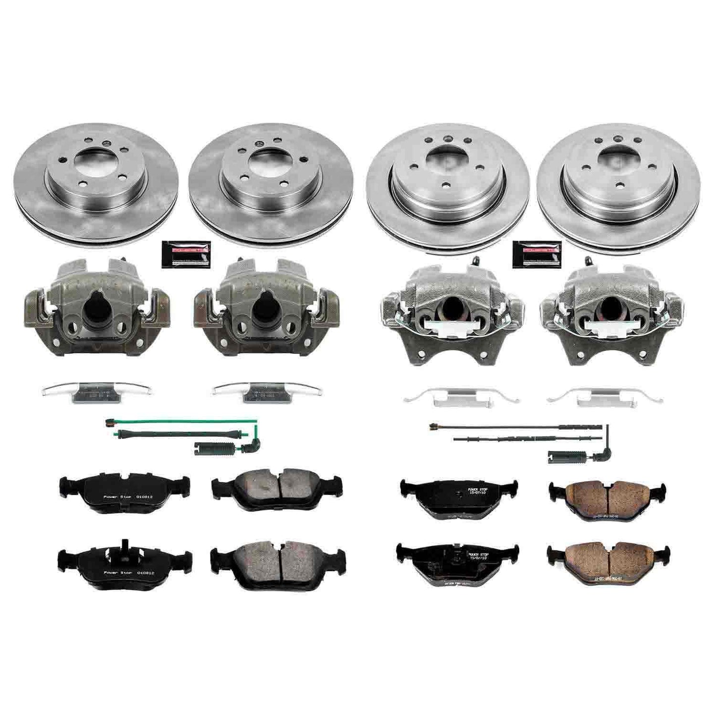 PowerStop Power Stop 01-05 BMW 325xi Autospecialty Kit w/ Calipers - Front and Rear KCOE874