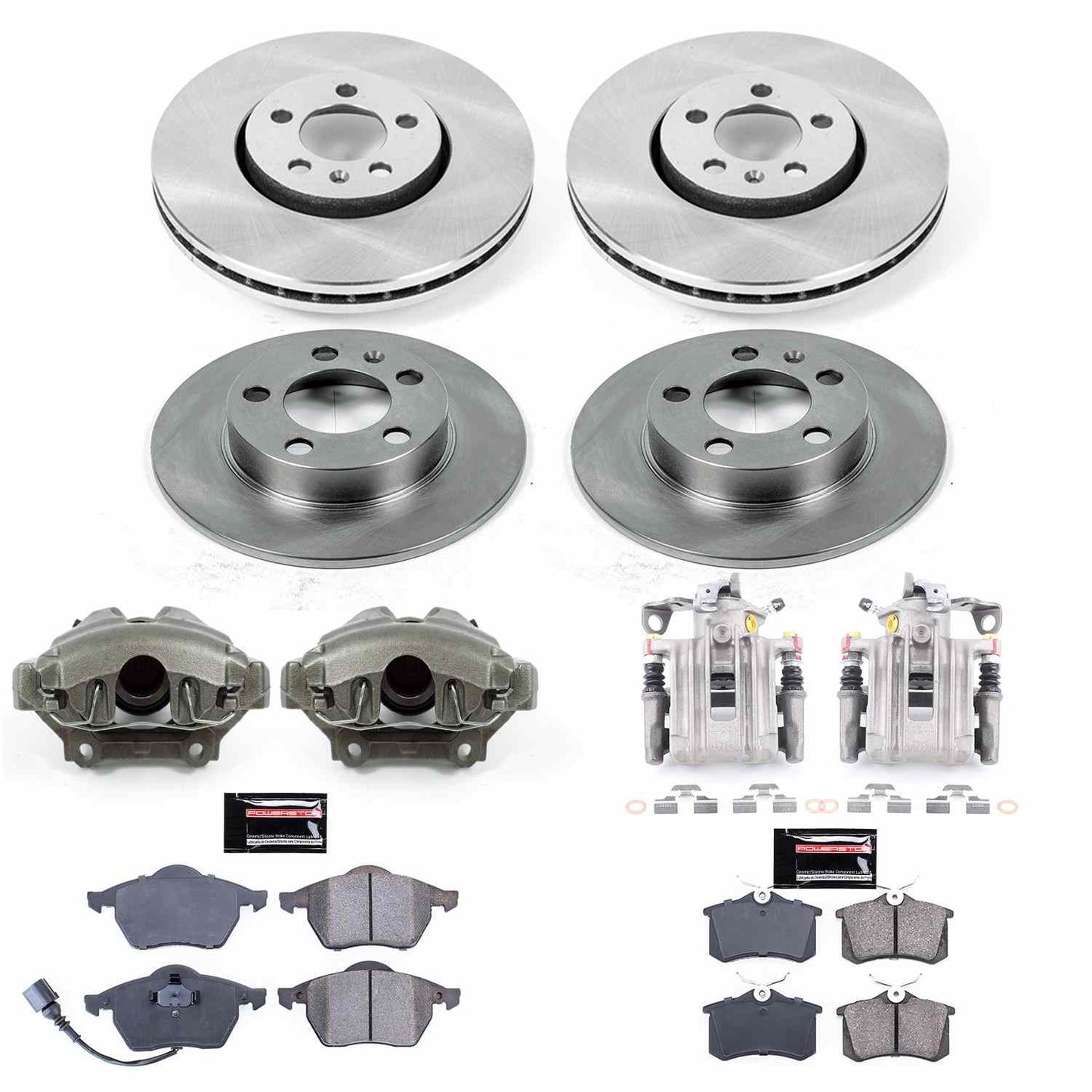 PowerStop Power Stop 1999 Volkswagen Beetle Autospecialty Kit w/ Calipers - Front and Rear KCOE899A