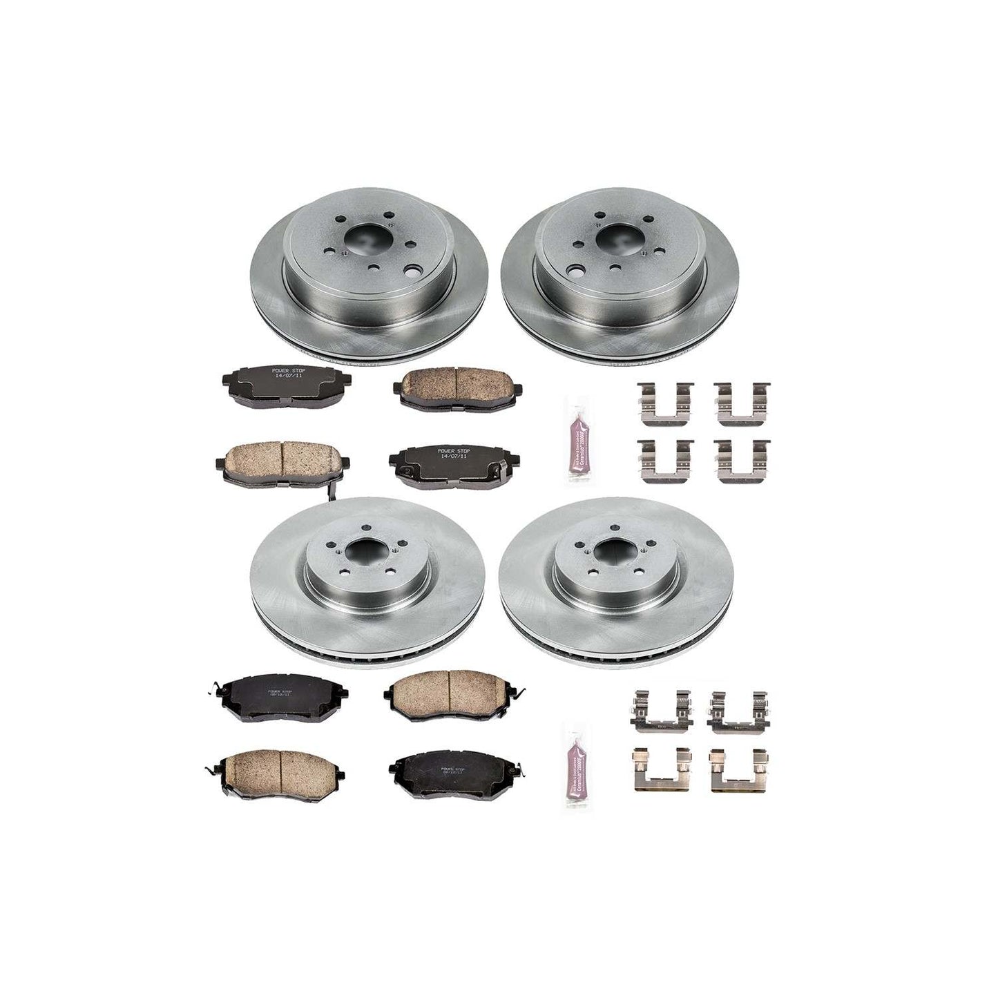PowerStop Power Stop 10-14 Subaru Legacy Front & Rear Autospecialty Brake Kit KOE5830