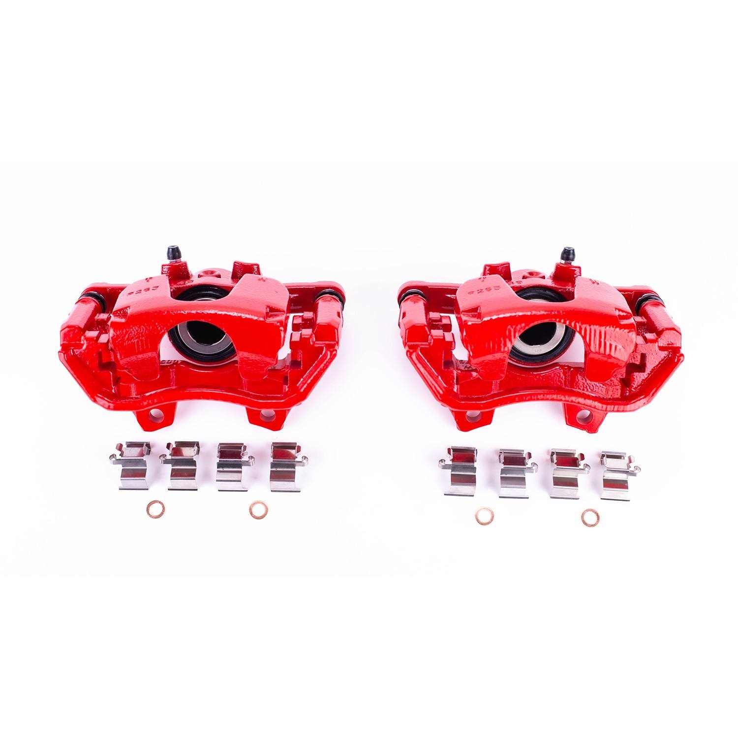 PowerStop Power Stop 2018 Jeep Wrangler Rear Red Calipers w/Brackets - Pair S15014