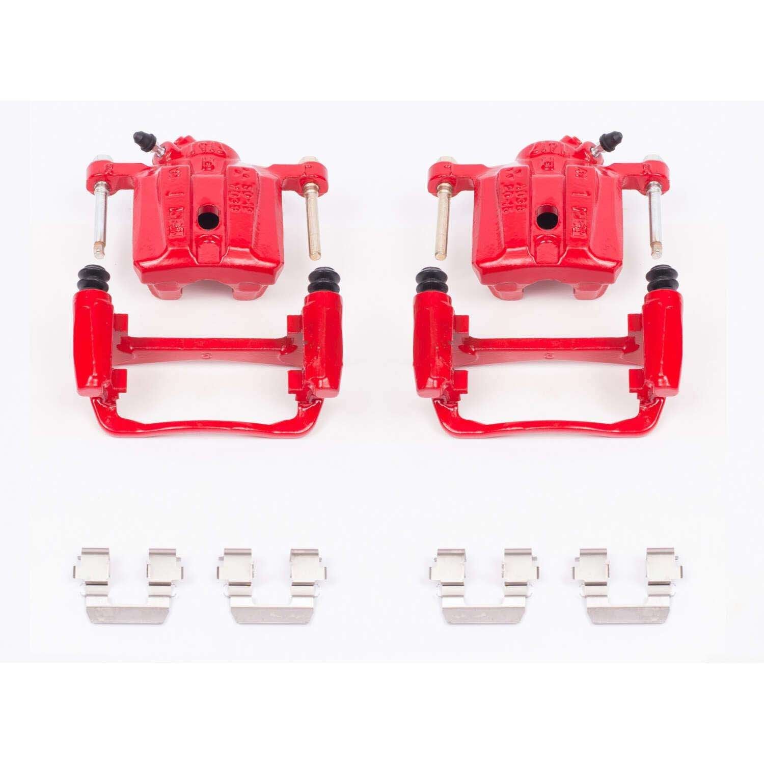 PowerStop Power Stop 91-94 Dodge Stealth Rear Red Calipers w/Brackets - Pair S1518