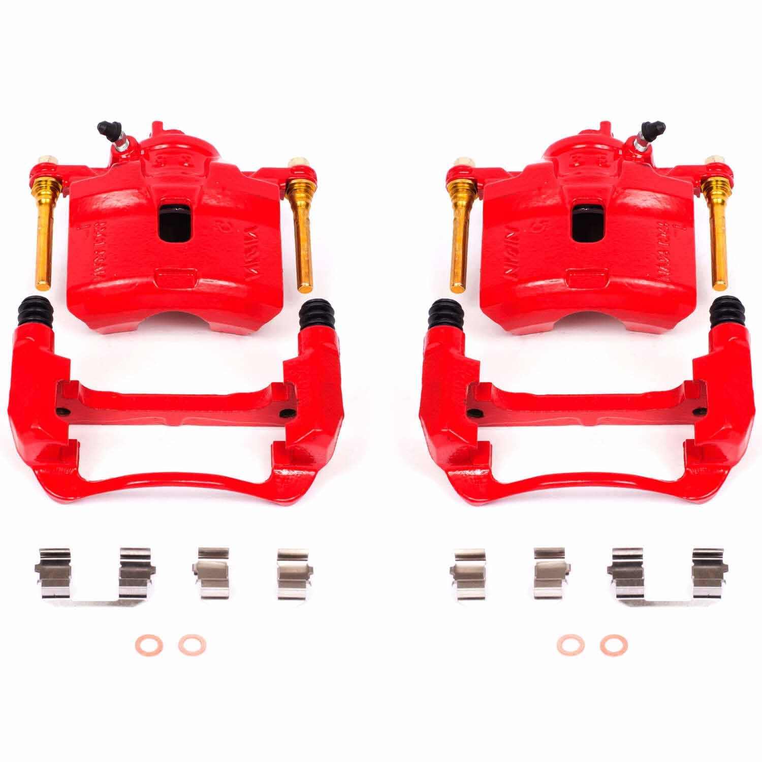 PowerStop Power Stop 92-96 Honda Prelude Front Red Calipers w/Brackets - Pair S1598